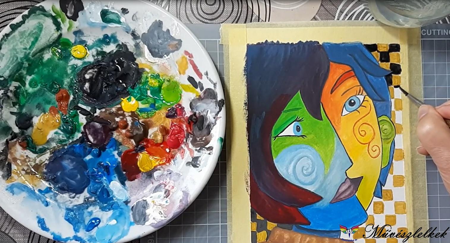 Picasso: A nő című képének festése online festő tanfolyam