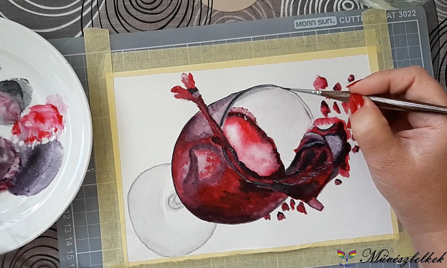 online akvarell-gouache-rajz leckék