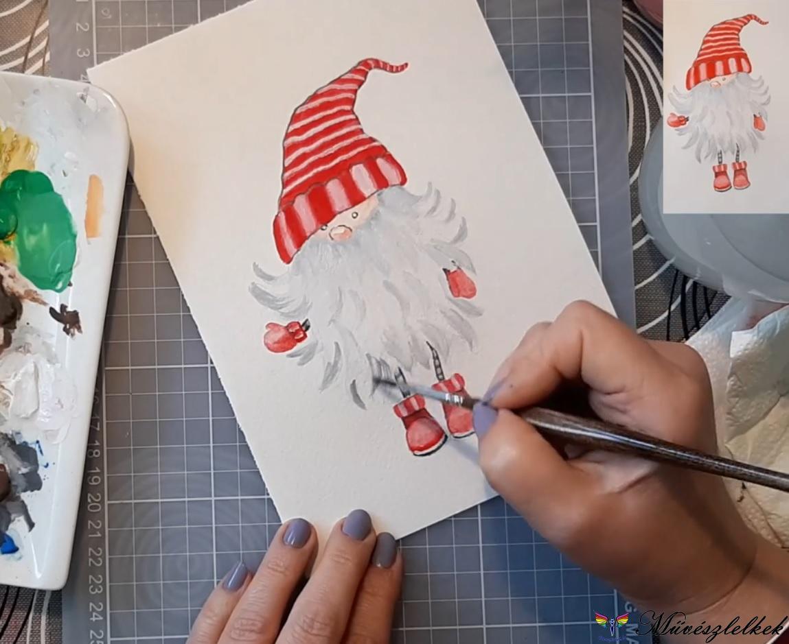 Tomte festése online akvarell tanfolyam
