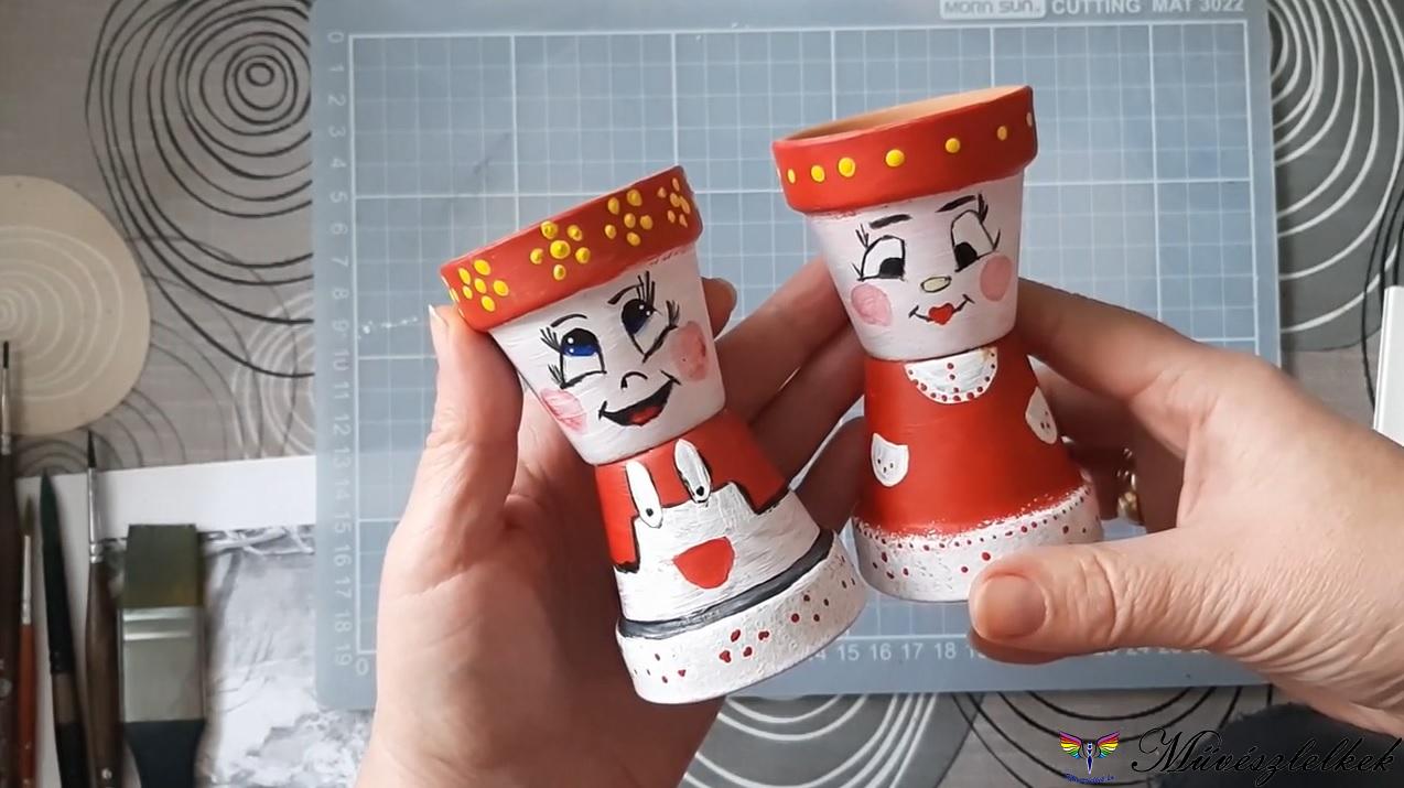 karácsonyi ajándékötlet cserépbabák készítése