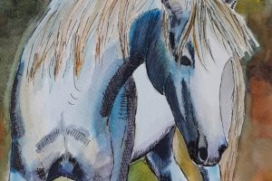 Fehér ló online akvarellfestő tanfolyam