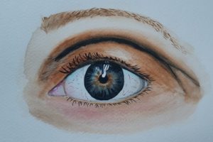 női szem akvarell