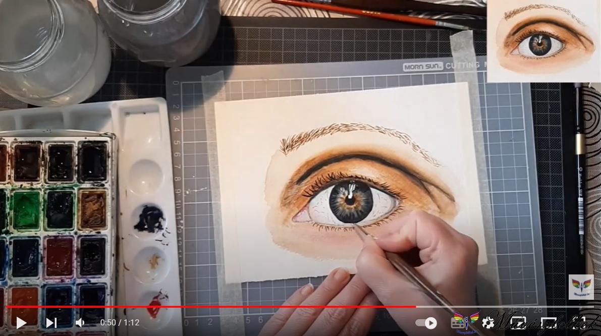 realisztikus szem festése online akvarell tanfolyam
