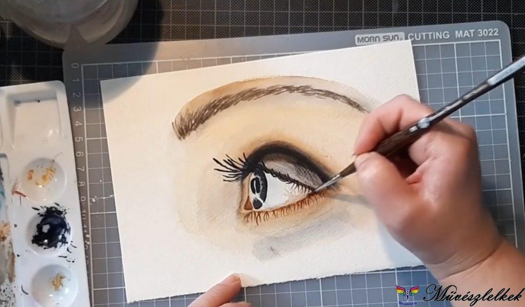 realisztikus szem akvarell