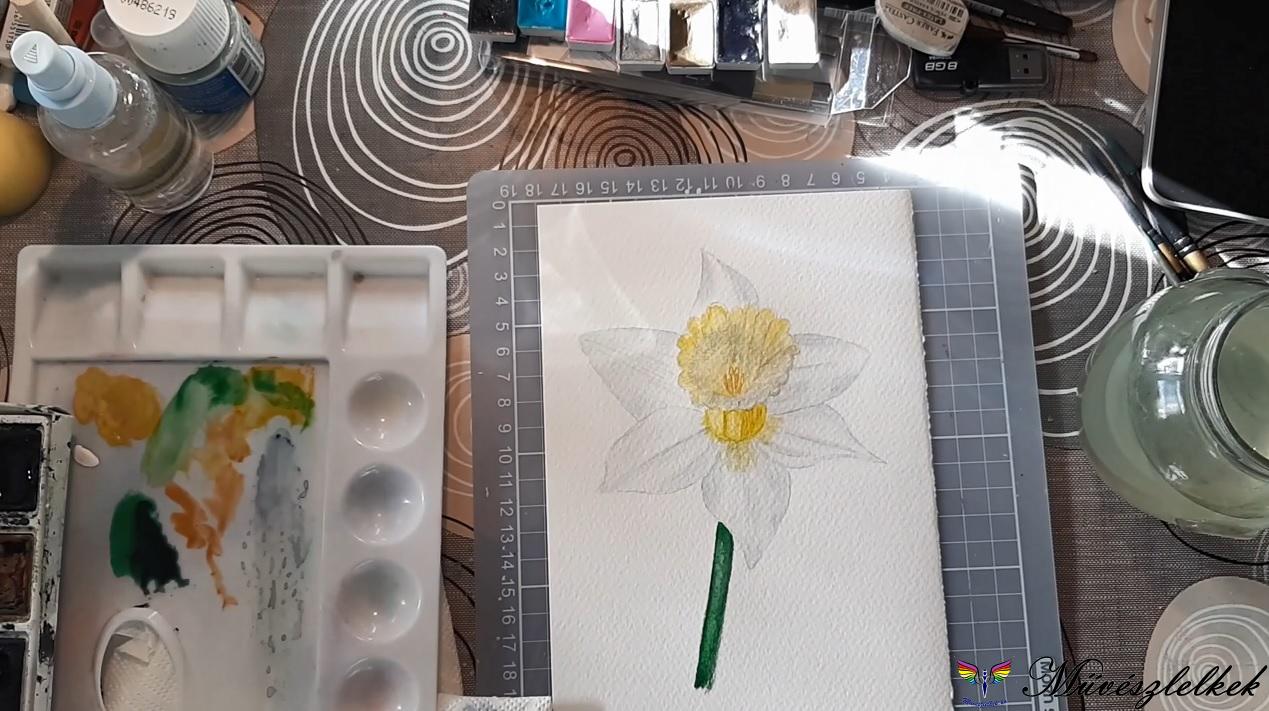 nárcisz akvarell online tanfolyam