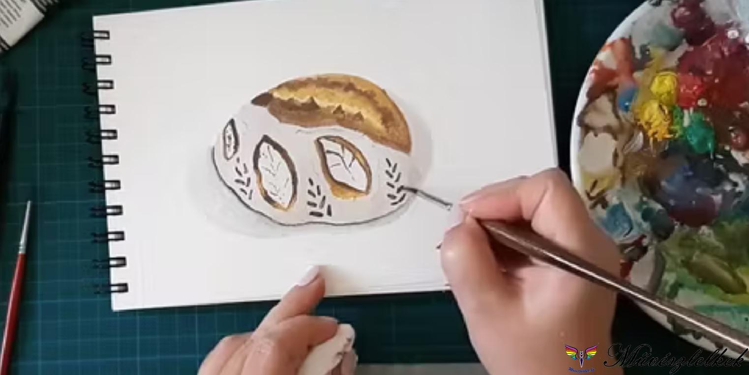 kenyér festése akvarell gouache online tanfolyami anyag