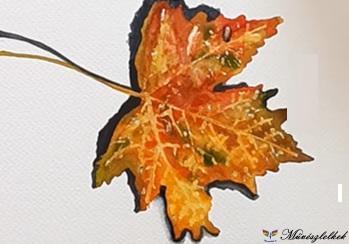 őszi falevél akvarell online akvarellfestő tanfolyami anyag