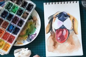 kutyaportré akvarell online tanfolyami anyag