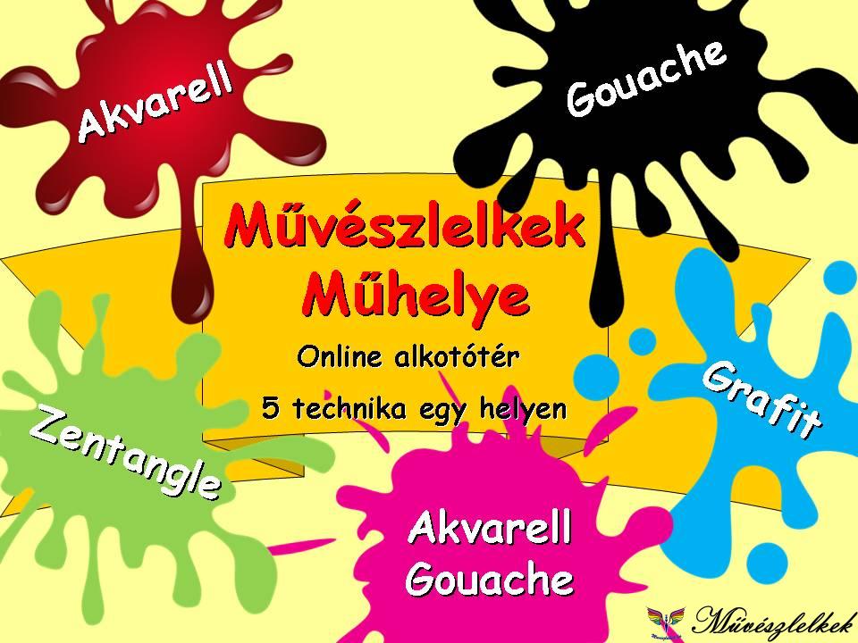 Művészlelkek Műhelye online akvarell, zentangle, gouche festő tanfolyam