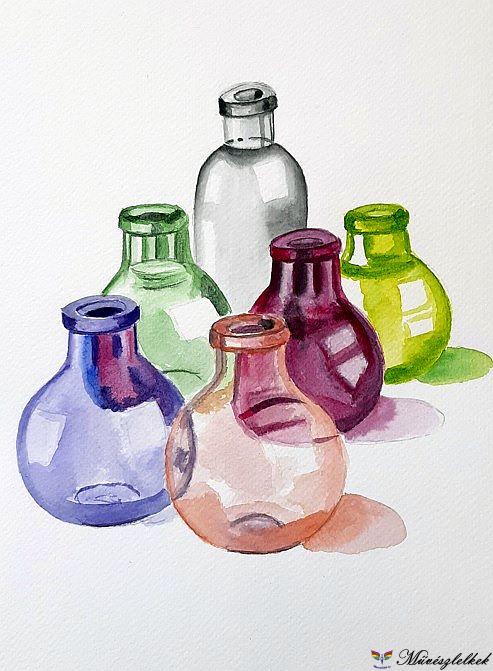 uvegek festése akvarell festékkel online tanfolyami anyag
