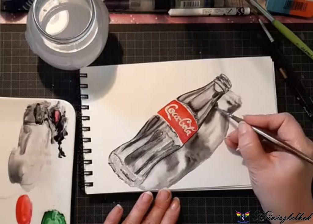 kólásüveg festése akvarellfestő online tanfolyam