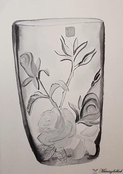 váza akvarell online tanfolyami anyag