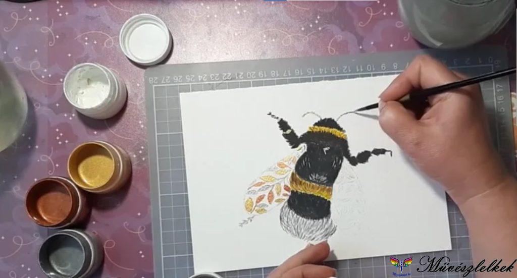 dongó festése akvarell gouache festés online tanfolyami anyag