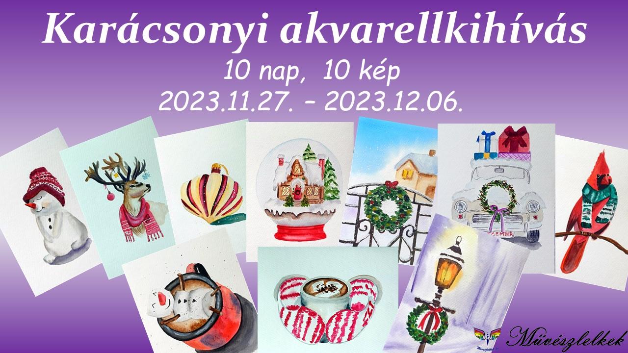 karácsonyi akvarellkihívás online akvarell workshop