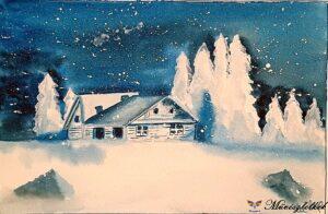 könnyed téli tájak akvarell online workshop