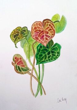 levelek negatív festés akvarellel online tanfolyam