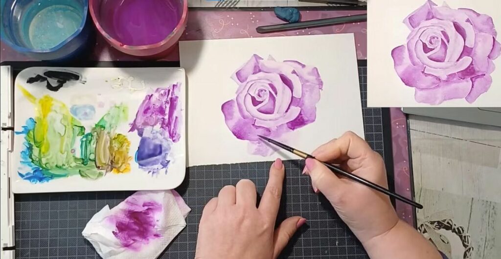 virágok festése akvarellel online tanfolyam