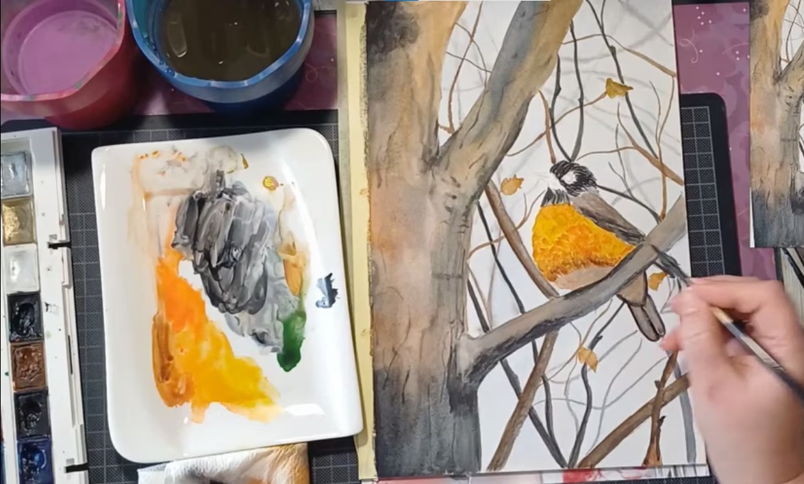 fák festése akvarellel online workshop