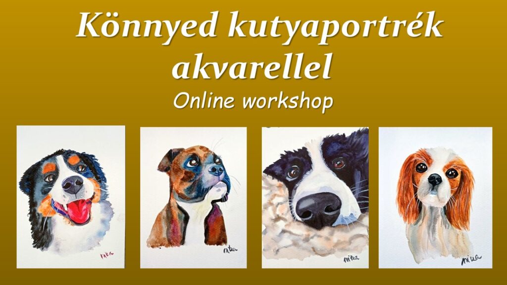 kutyaportrék akvarellel online workshop