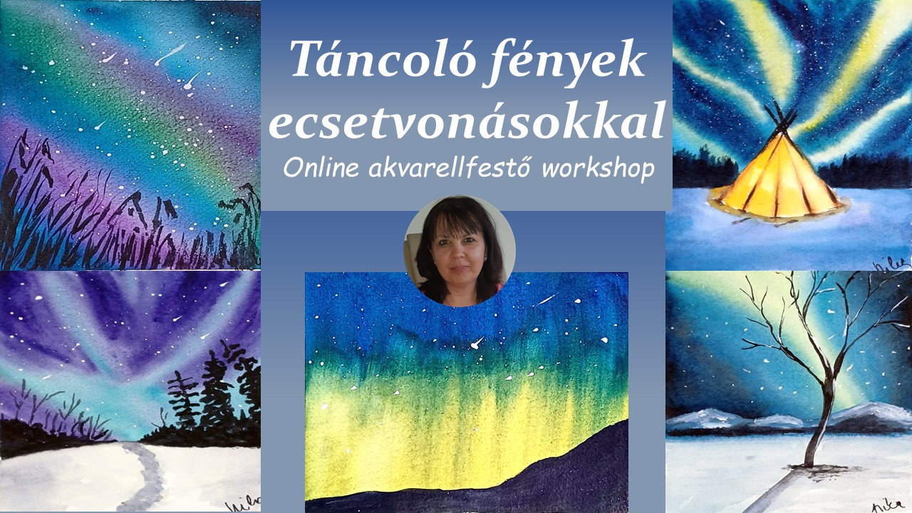 sarki fények akvarellel online akvarell tájképfestő tanfolyam