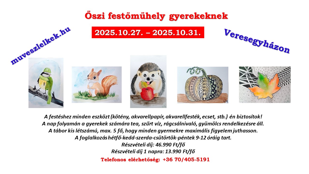 festőtábor gyerekeknek Veresegyházon 2025