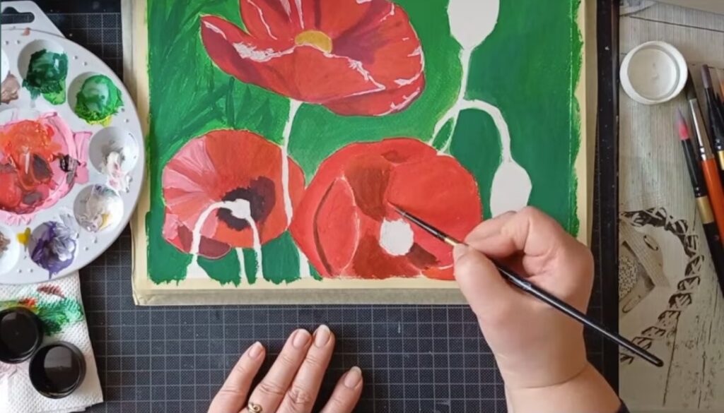 pipacsok festése gouache festékkel online workshop