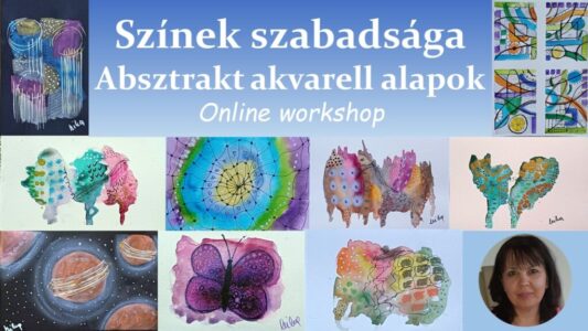 absztrakt online akvarell workshop