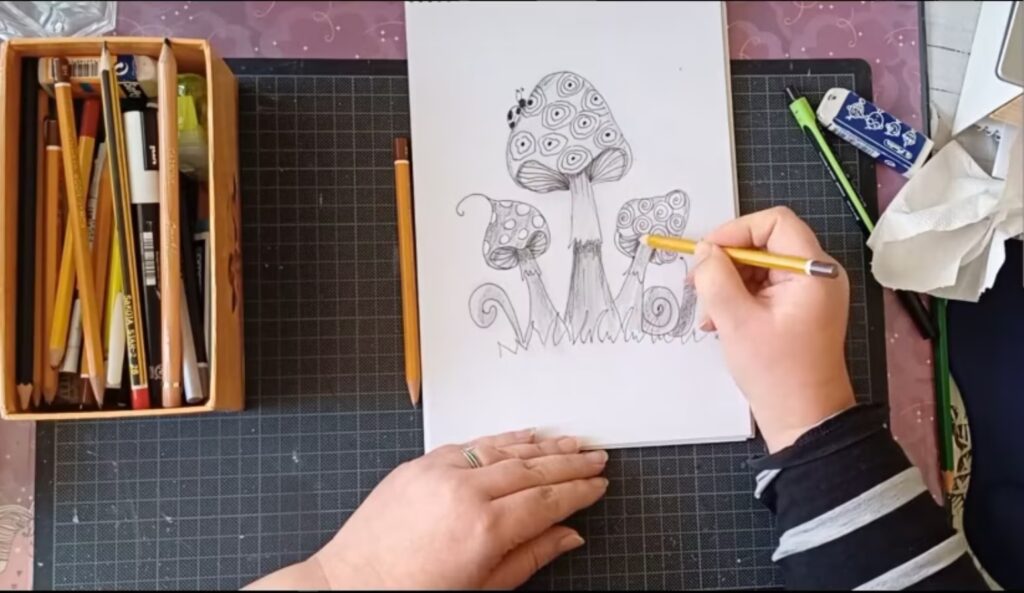 Őszi zentangle gombák online workshop videós anyaga