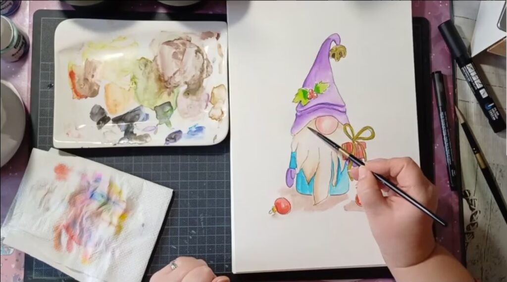 Manó festése akvarellel