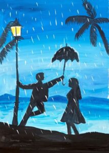 esőben online gouache workshop anyaga