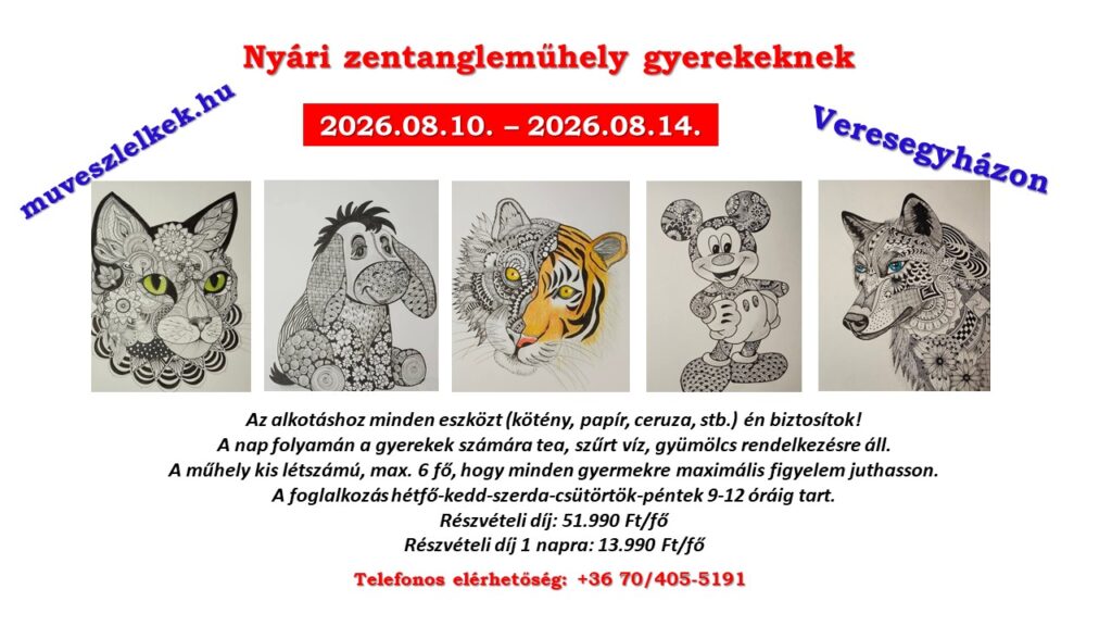 nyári zentangle rajzműhely gyerekeknek 2026
