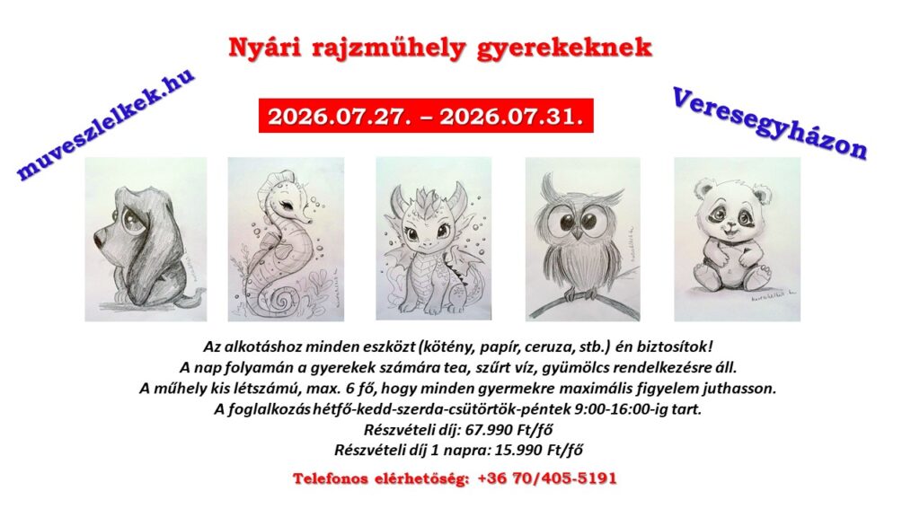 nyári rajzműhely gyerekeknek 2026