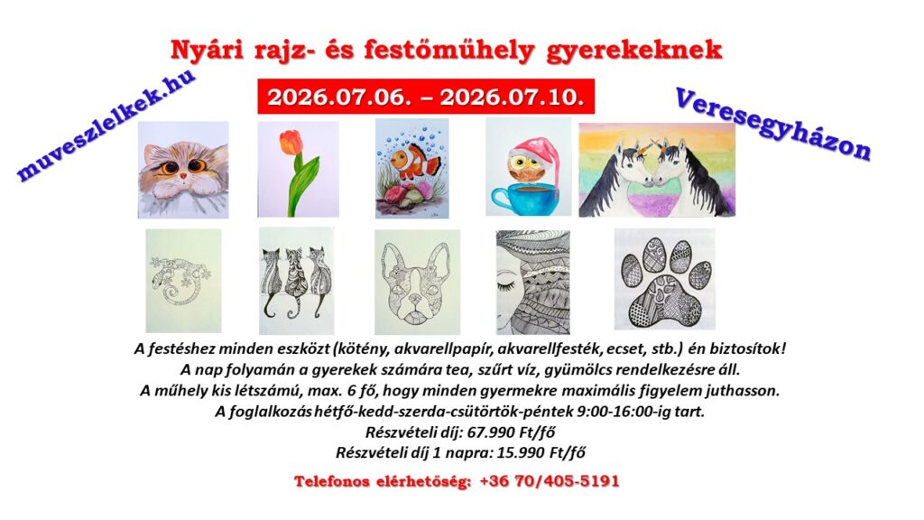 nyári rajz- és festőműhely gyerekeknek 2026