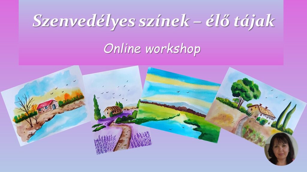 őszi tájképfestő online workshop Szenvedélyes színek, élő tájak online akvarell workshop