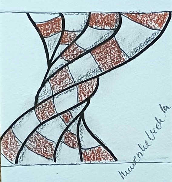 zentangle kép, az online Művészlelkek Műhelyének videós anyaga alapján
